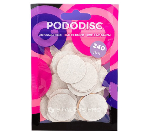 Replacement files for the STALEKS PRO L pedicure disc White 240 grit, 50 pcs