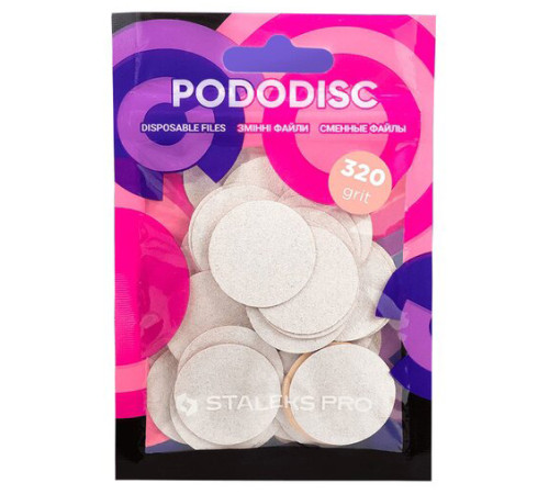 Replacement files for the STALEKS PRO L pedicure disk White 320 grit, 50 pcs