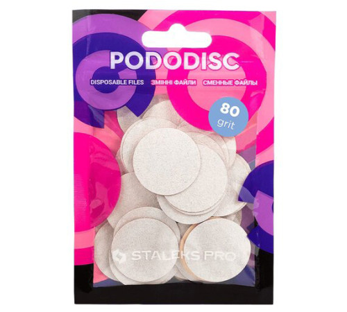 Replacement files for STALEKS PRO L pedicure disc White 80 grit, 50 pcs