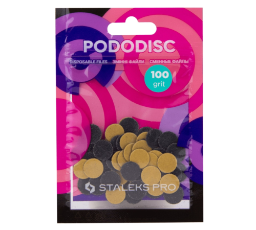 Replacement files for STALEKS PRO XS pedicure disc Black 100 grit, 50 pcs