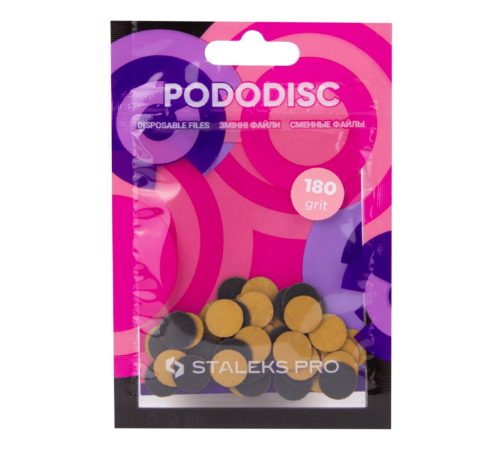 Replacement files for STALEKS PRO XS pedicure disc Black 180 grit, 50 pcs