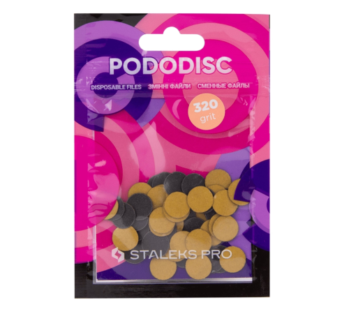 Replacement files for STALEKS PRO XS pedicure disc Black 320 grit, 50 pcs