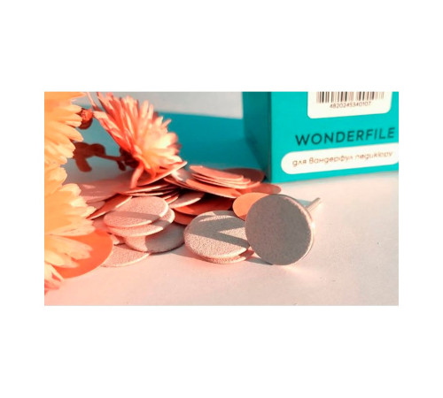 Сменные файлы для педикюрного диска Wonderfile на мягкой основе 20 мм, 180 грит, 50 шт.