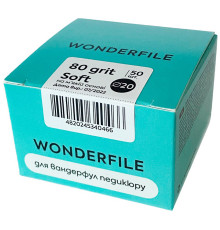 Змінні файли для педикюрного диску Wonderfile на м’якій основі 20 мм, 80 грит, 50 шт