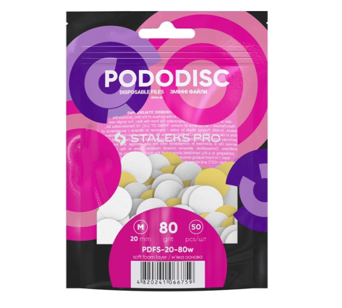 Replacement files on a soft base for the Staleks M pedicure disc White 80 grit, 50 pcs
