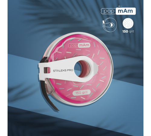 Replaceable tape file in a plastic reel Staleks PAP-MAM White 150 grit 6 m