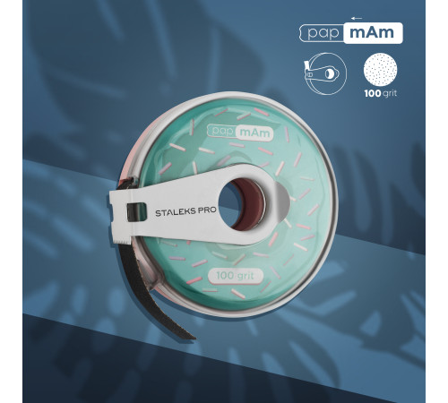 Replaceable tape file in a plastic reel Staleks White PAP-MAM 100 grit 6 m