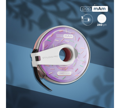 Replaceable tape file in a plastic reel Staleks White PAP-MAM 240 grit 6 m