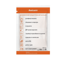 Means for disinfecting tools and surfaces Amisept in sachets of 10 ml