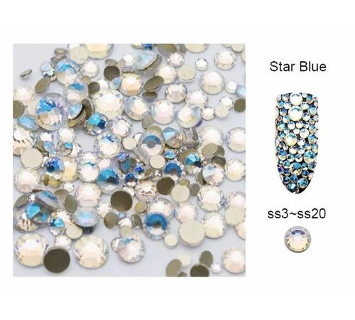 Rhinestones Star Blue mix size 100 pcs