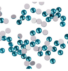 Komilfo Blue zircon nail rhinestones, 100 pcs.