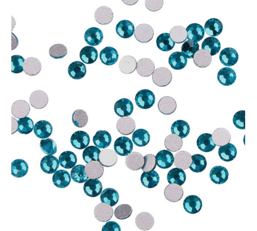 Komilfo Blue zircon nail rhinestones, 100 pcs.