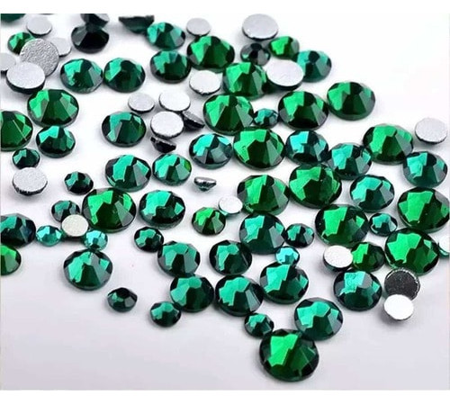 Rhinestones for nails mix green 1000 pcs