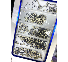 Rhinestones mix size Blue in stripes