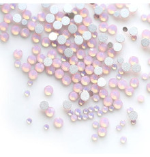 Pink opal rhinestones of various sizes 100 pcs