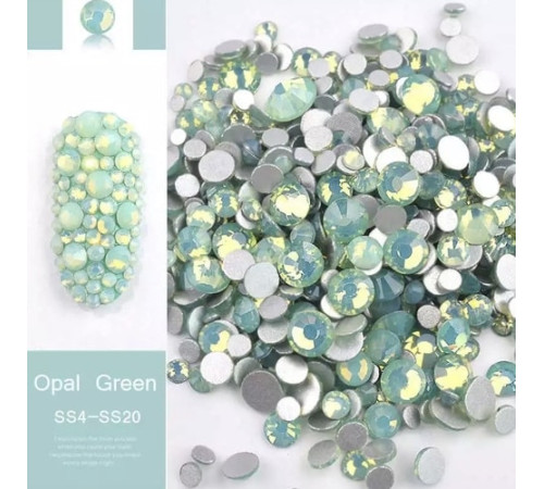 Opal rhinestones green mix 100 pcs