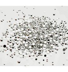 Rhinestones of different sizes Silver 100 pcs