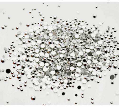 Rhinestones of different sizes Silver 100 pcs