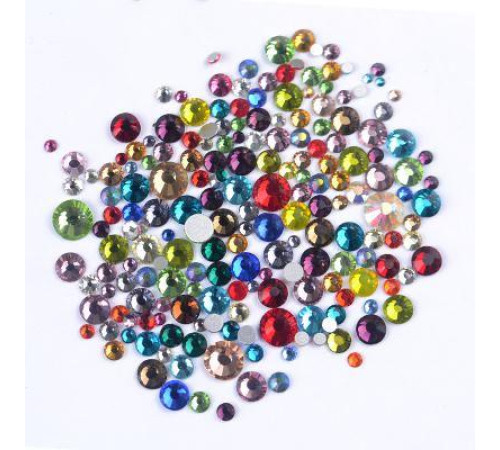 Rhinestones of various colors and sizes 100 pcs