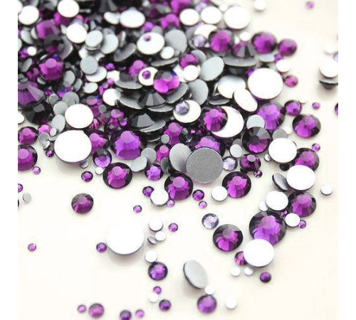 Purple rhinestones mix 100 pcs