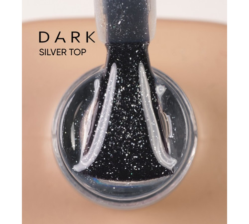 Top DARK Silver top, transparent with silver shimmer, 10 ml