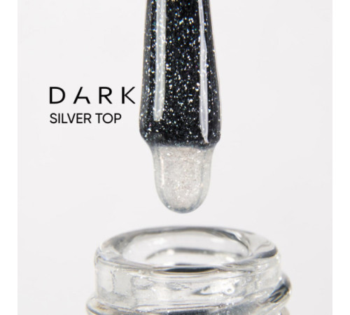 Top DARK Silver top, transparent with silver shimmer, 10 ml
