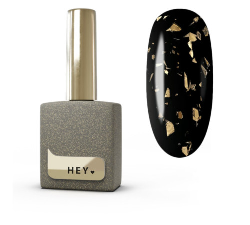 Top HEYLOVE Gold Flakes Glossy top with gold foil, 15 ml
