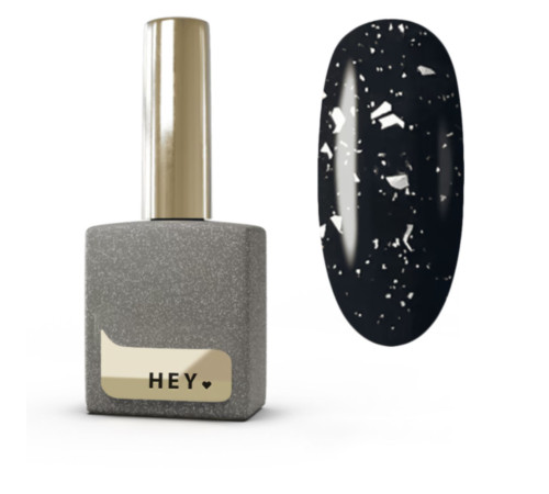 Top HEYLOVE Silver Flakes Glossy top with silver foil, 15 ml