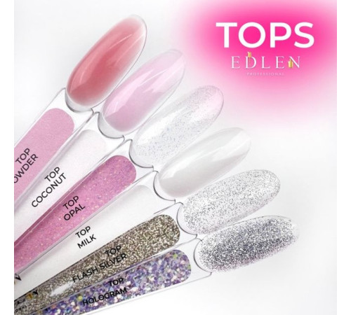 Top for gel polish Edlen Milky top milky without LSH, 17 ml