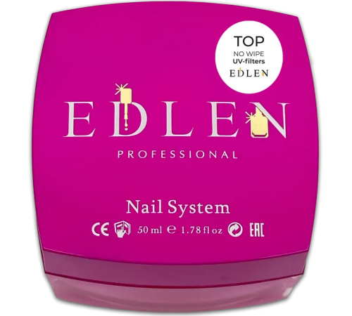 Top for gel varnish Edlen Non Wipe top UV Filters with filters without LSH, 50 ml
