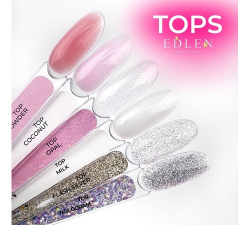 Top for gel polish Edlen Powder top nude without LSH, 17 ml