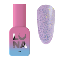 Top for gel polish Luna Top Opal, transparent, with glitter, without sticky layer, 13 ml