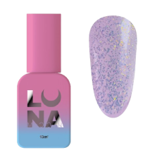 Топ для гель лаку Luna Top Opal, прозорий, з блискітками, без липкого шару, 13 мл