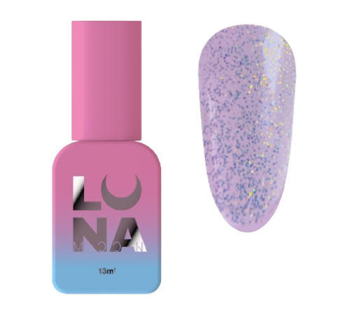 Top for gel polish Luna Top Opal, transparent, with glitter, without sticky layer, 13 ml