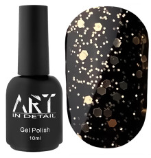 Топ для гель-лаку ART Hive Top Gold з шестигранниками, без ЛШ, 10 мл