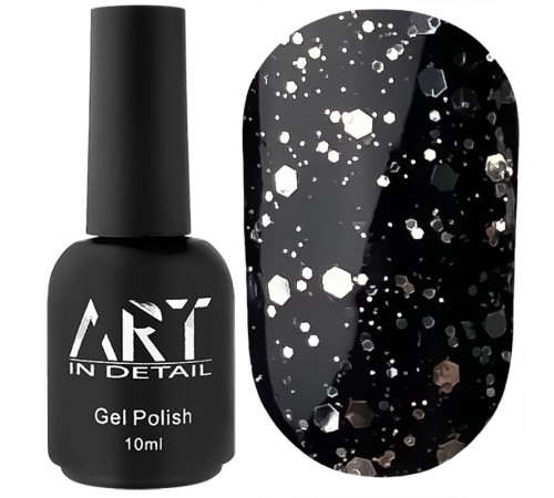Top for gel polish ART Hive Top Silver with hexagons, without LSH, 10 ml