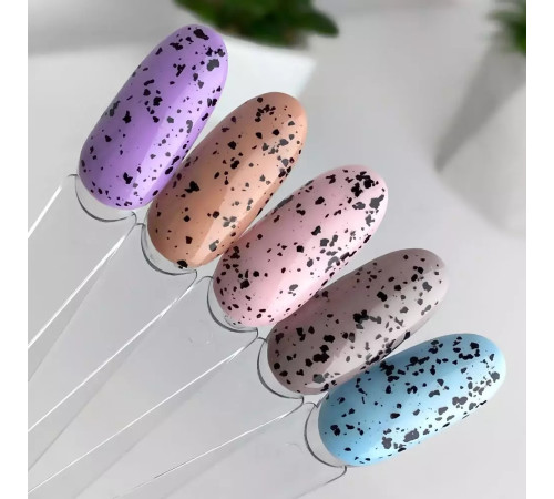 Top for gel polish ART No Wipe Black Flake Top, with black flakes, without LSH, 10 ml