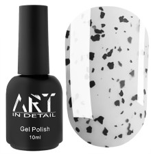 Топ для гель-лаку ART No Wipe Black Flake Top, з чорними хлоп`ями, без ЛШ, 10 мл