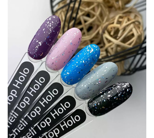 Top for gel polish ART Shell Top HOLO with holographic flakes, without LSH, 10 ml