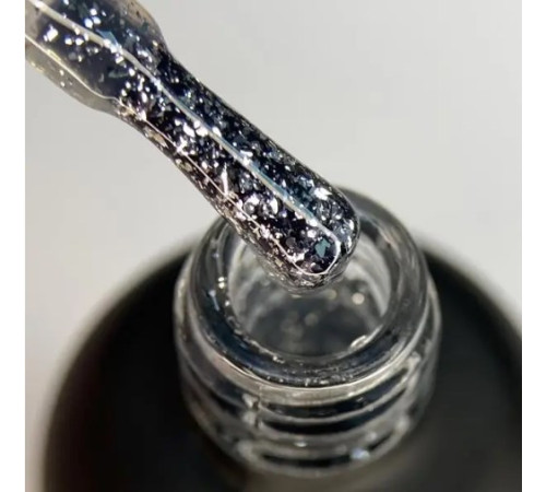 Top for gel polish ART Shell Top Silver with silver flakes, 10 ml