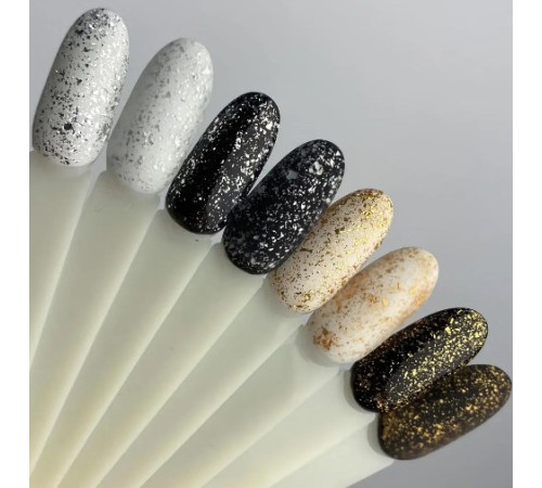 Top for gel polish ART Shell Top Silver with silver flakes, 10 ml