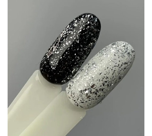 Top for gel polish ART Shell Top Silver with silver flakes, 10 ml