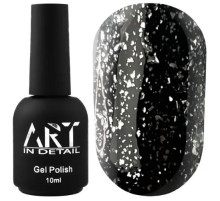Top for gel polish ART Shell Top Silver with silver flakes, 10 ml