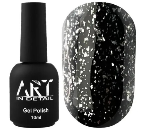 Top for gel polish ART Shell Top Silver with silver flakes, 10 ml