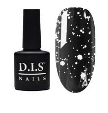 Top for gel polish DIS Top Flake with white crumbs without LSH, 7.5 ml