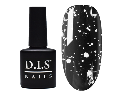 Top for gel polish DIS Top Flake with white crumbs without LSH, 7.5 ml