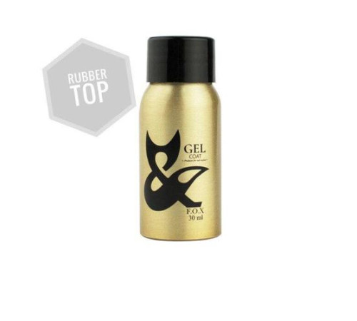 Top for gel polish FOX Top Rubber No Wipe without LSH, 30 ml