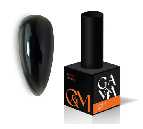 Top for gel polish GaMa Cover Top Black, black, 10 ml
