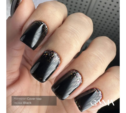 Top for gel polish GaMa Cover Top Black, black, 10 ml