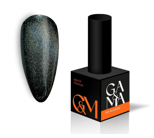 Top for gel polish GaMa Rainbow Top, 10 ml holographic cat